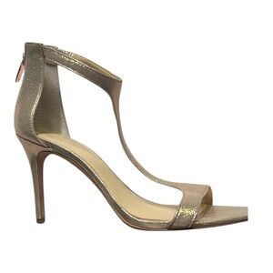 Vince Camuto Gold Stiletto Heels with Ankle Strap